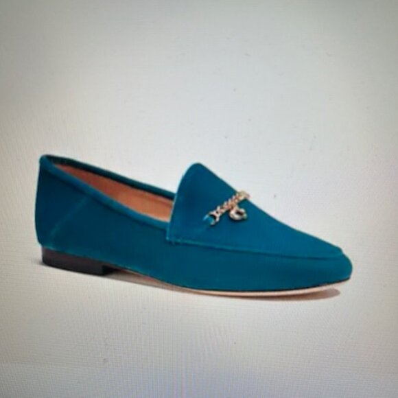 Coach Hanna Velvet Deep Turquoise Loafer - Picture 11 of 11